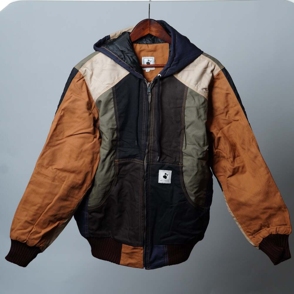 Workwear Colorblock Hooded Jacket Size M